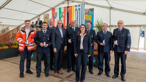 Einsatzkräfte aus dem Landkreis Wetterau, welche in Griechenland im Waldbrandeinsatz waren.