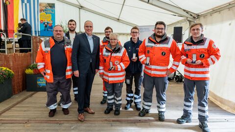 Einsatzkräfte aus dem Landkreis Bergstraße, welche in Rheinland-Pfalz im Katastropheneinsatz waren.
