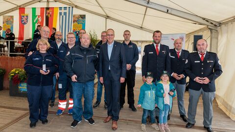 Einsatzkräfte aus dem Landkreis Limburg-Weilburg, welche in Rheinland-Pfalz im Katastropheneinsatz waren.